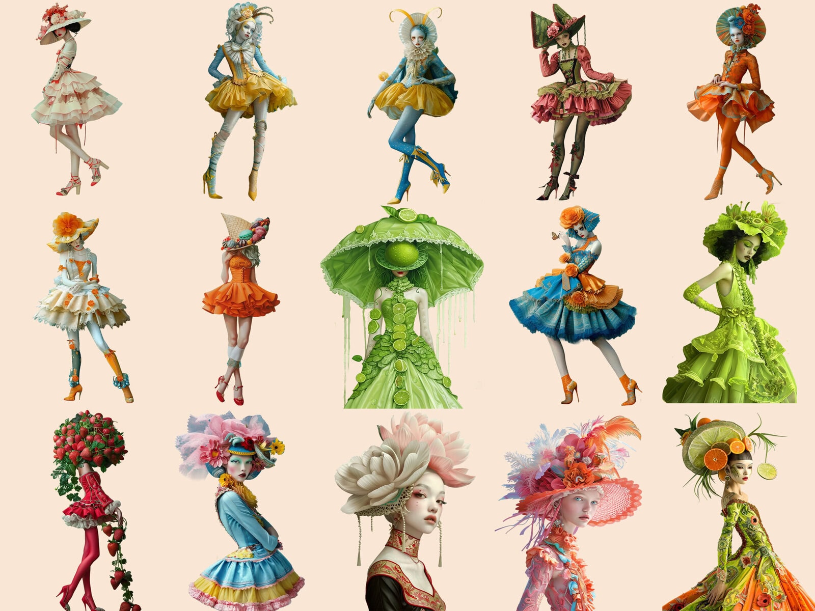 Peculiar Summer Fashion Woman Clipart & Backgrounds - Image 2