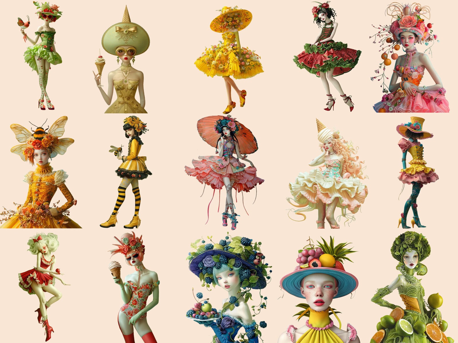 Peculiar Summer Fashion Woman Clipart & Backgrounds - Image 3