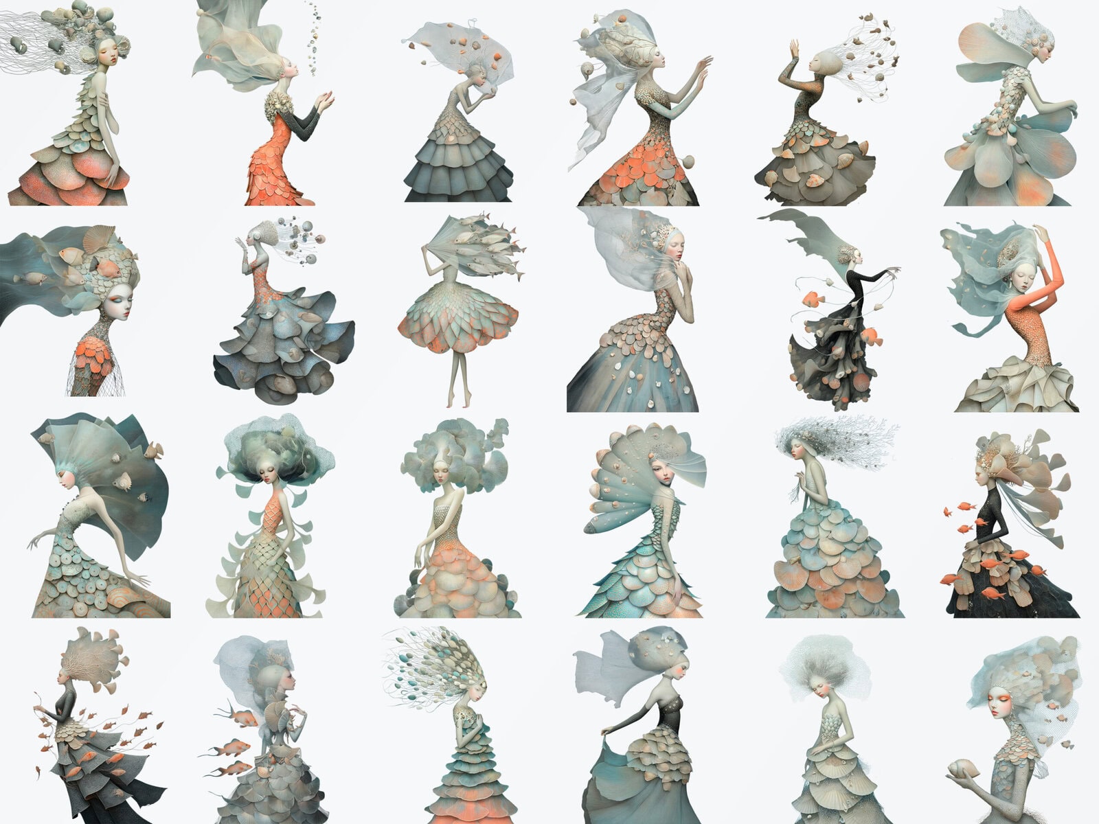 Underwater Fantasy Characters Clipart & Backgrounds - Image 2