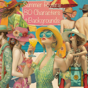Whimsical Summer People Clipart & Backgrounds