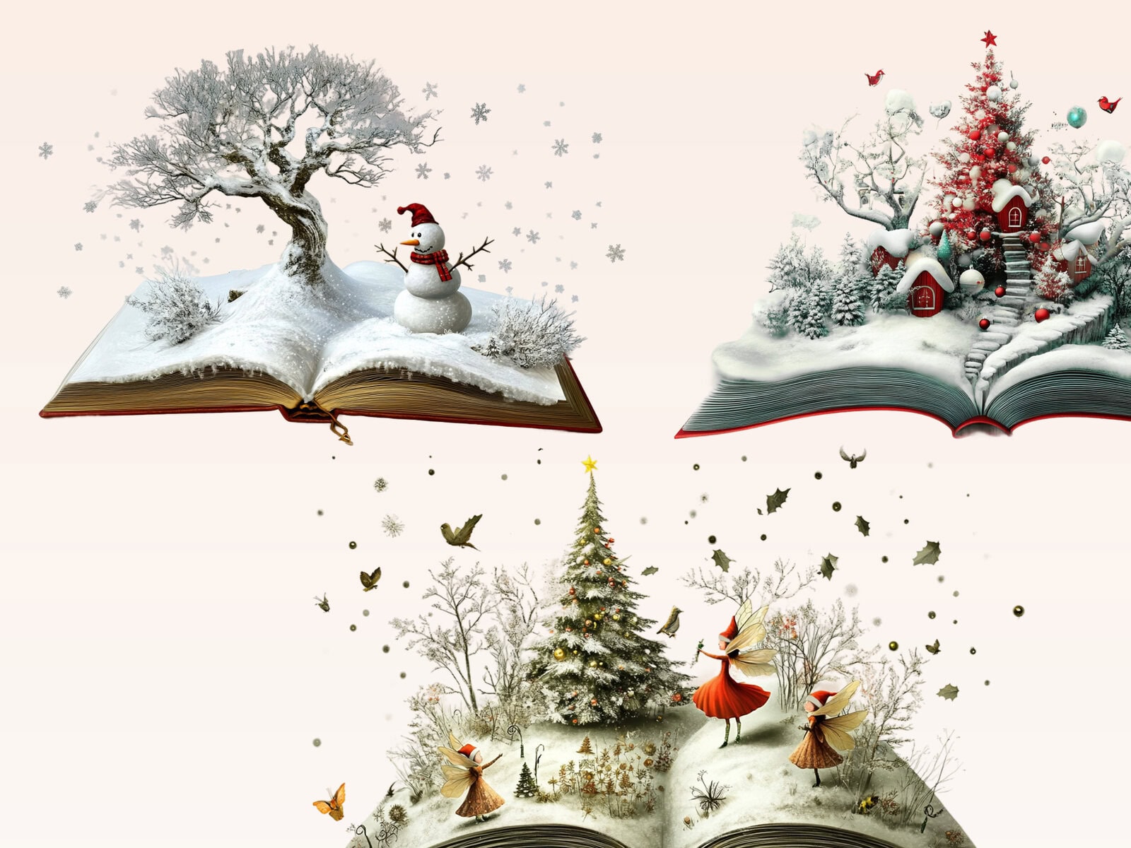 Whimsical Christmas Themed Books Clipart - Image 4