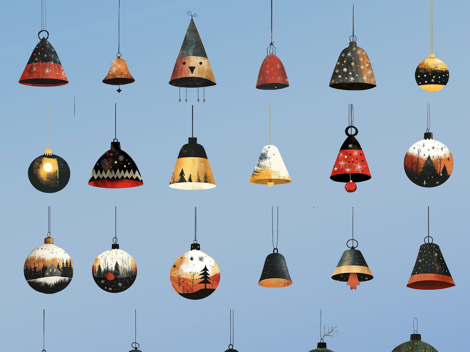 Christmas Elements Minimal Style Clipart - Image 2