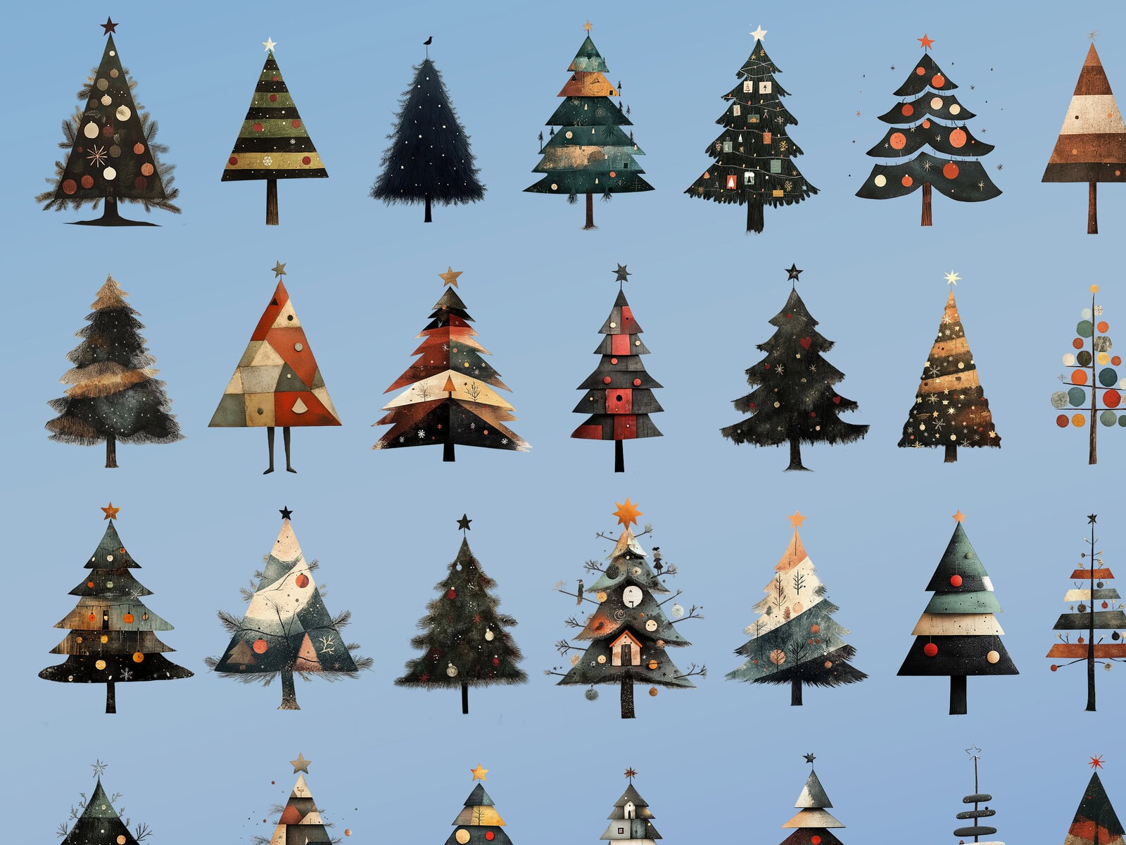 Christmas Elements Minimal Style Clipart - Image 3