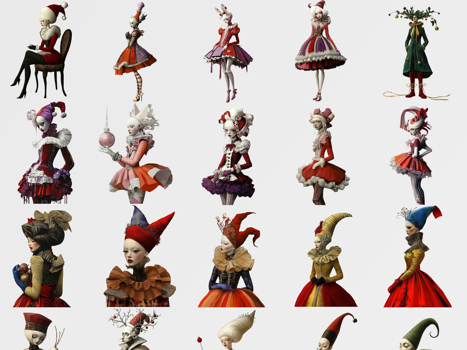 Weird Christmas Characters Clipart & Backgrounds - Image 2