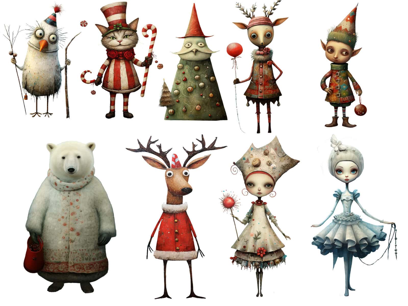 Holiday Christmas Whimsy Clipart & Backgrounds - Image 3