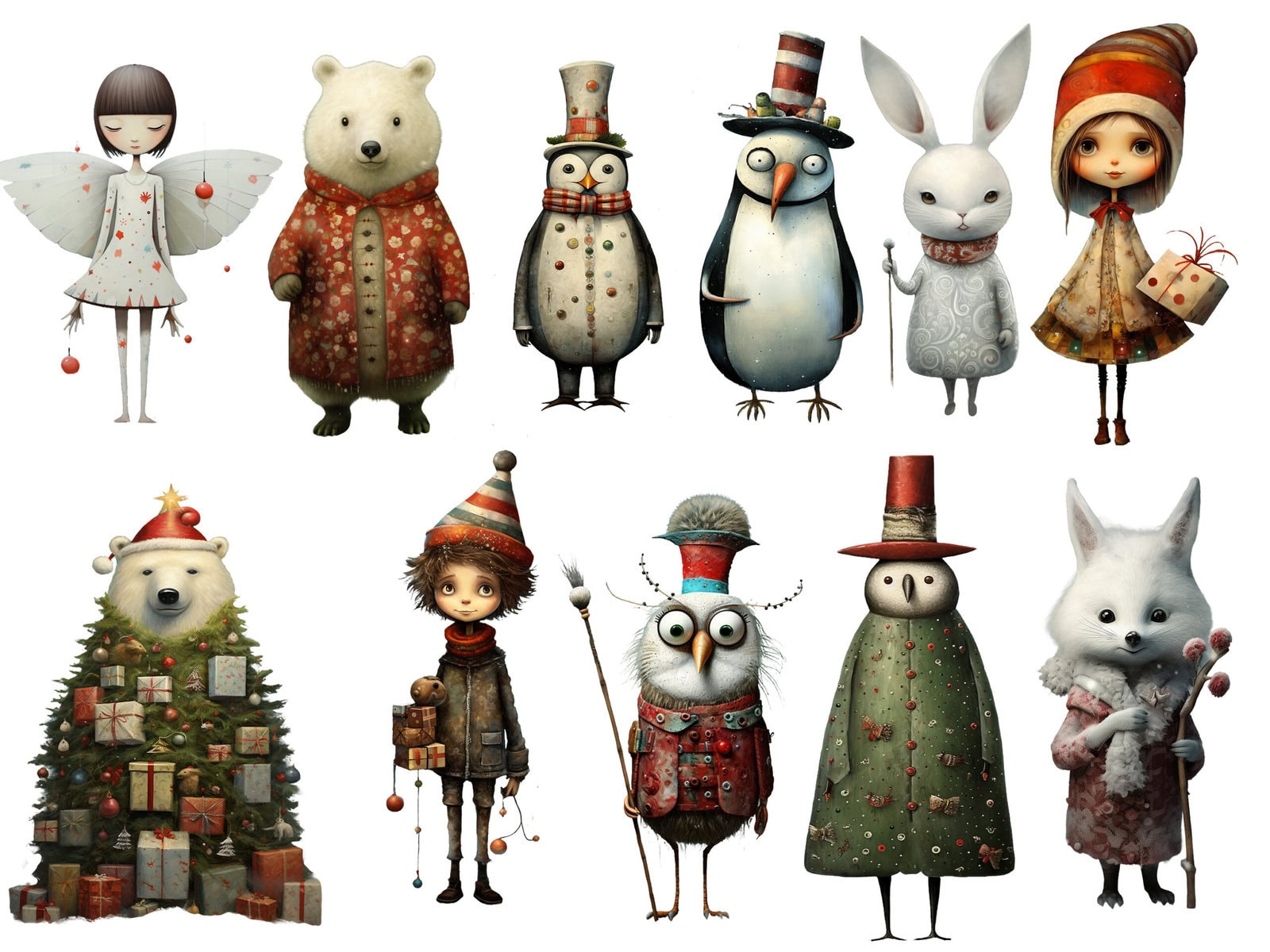 Holiday Christmas Whimsy Clipart & Backgrounds - Image 2