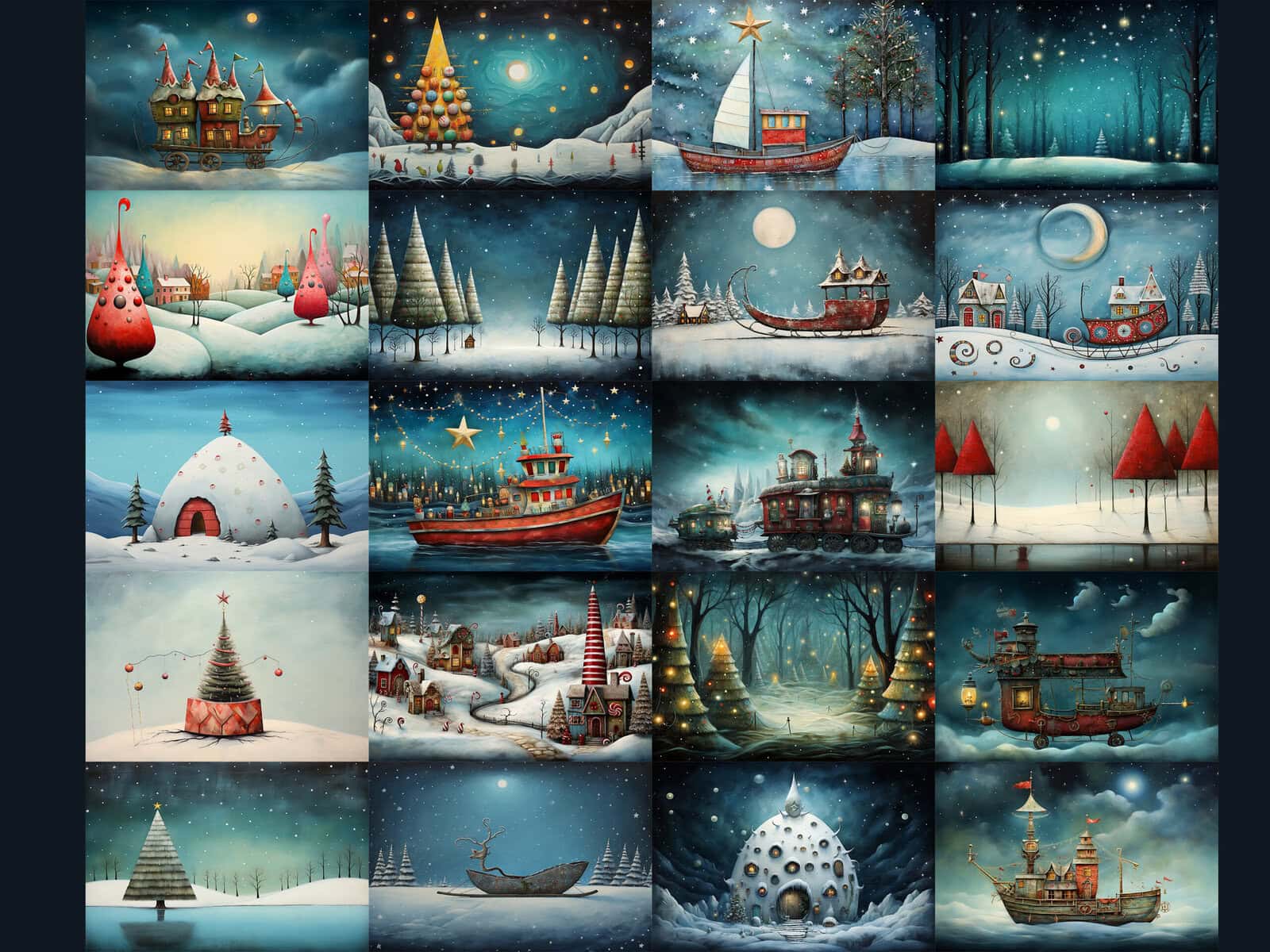 Holiday Christmas Whimsy Clipart & Backgrounds - Image 4