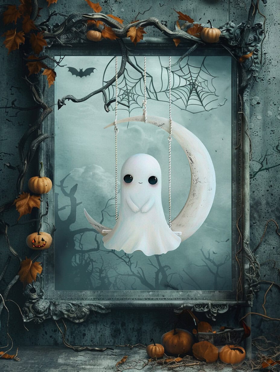 Whimsy Cute Halloween Ghosts Clipart - Image 5