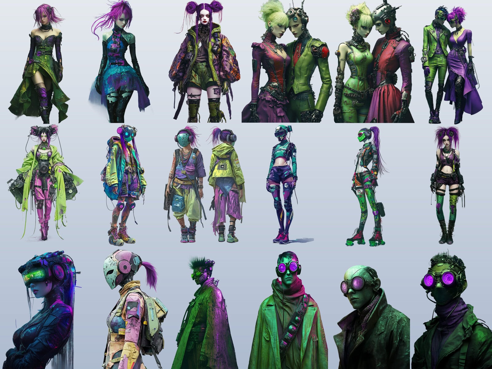 Cyberpunk Characters Clipart & Backgrounds - Image 3