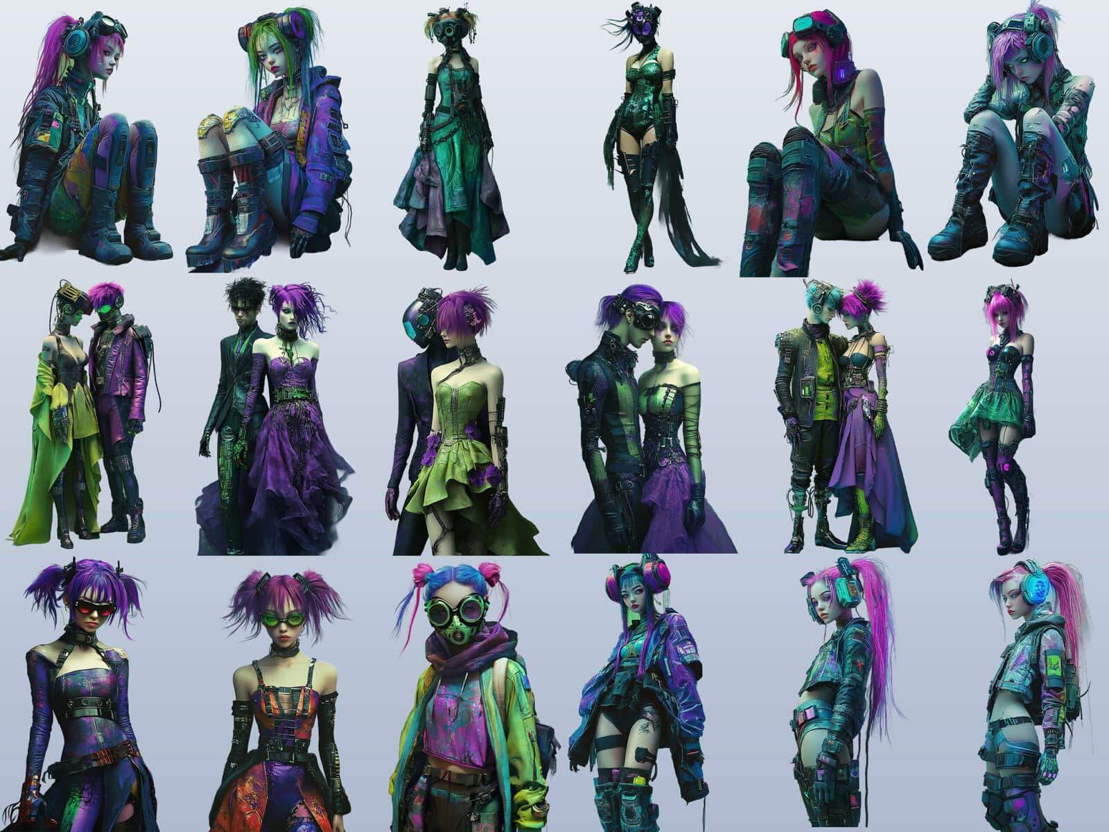 Cyberpunk Characters Clipart & Backgrounds - Image 4