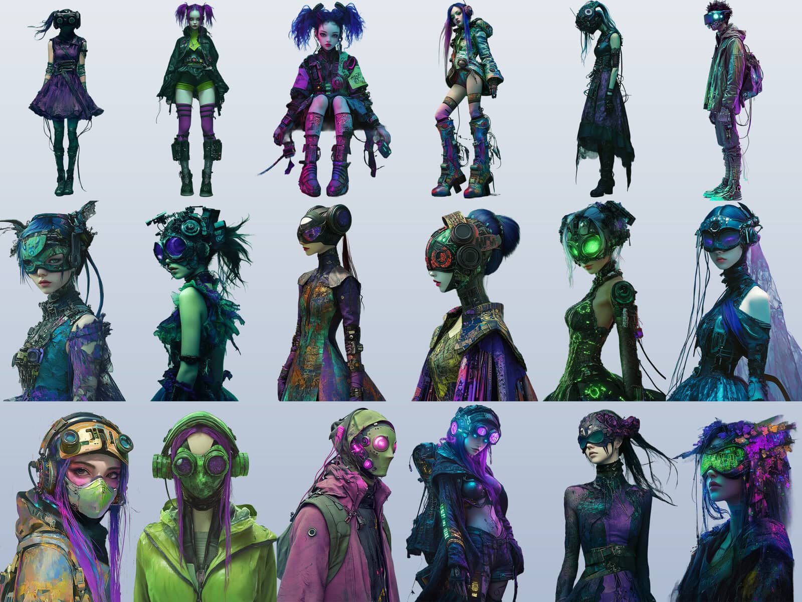 Cyberpunk Characters Clipart & Backgrounds - Image 2