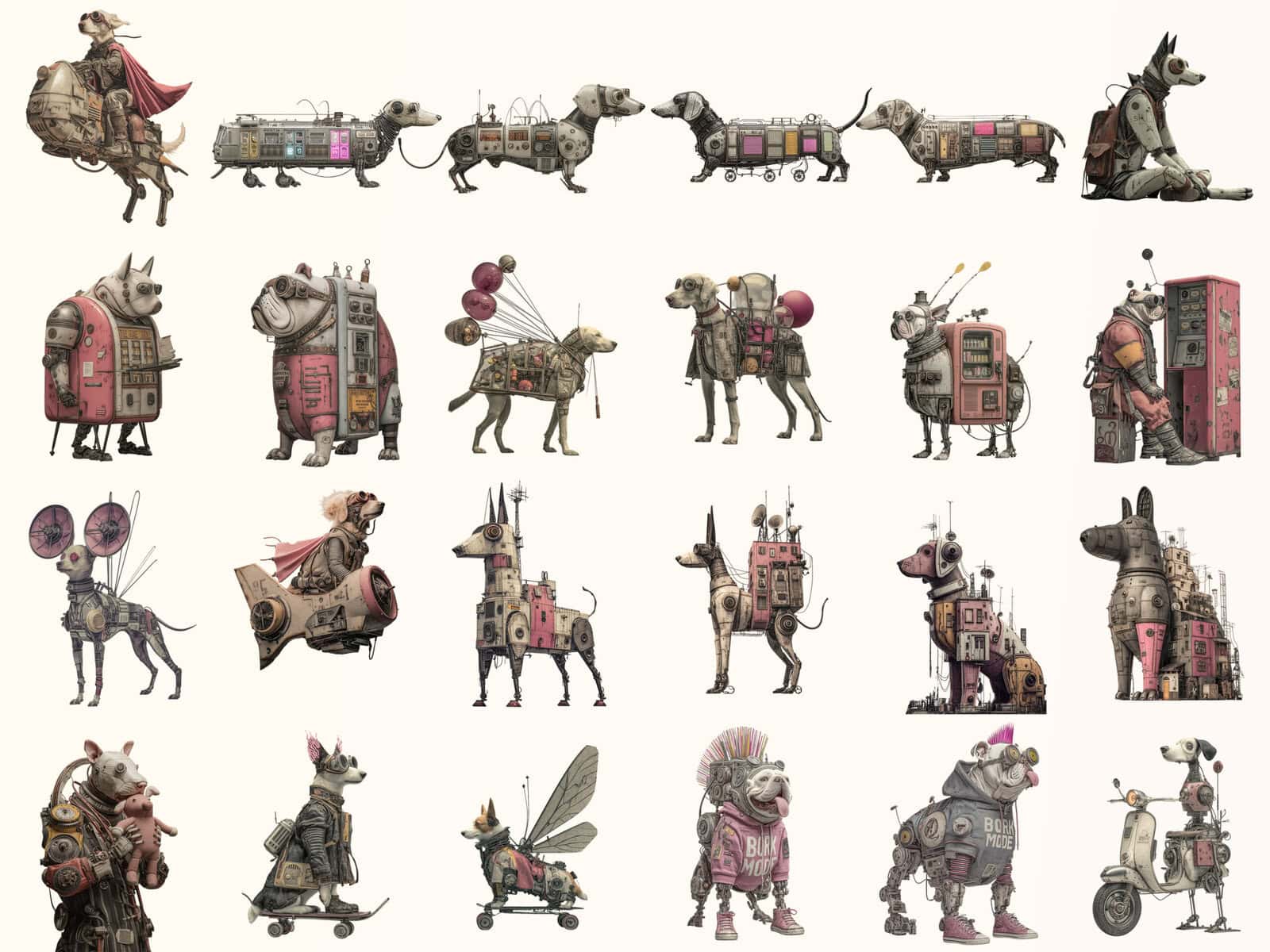 Whimsical Out of This World Dogs Clipart & Backgrounds - Image 2