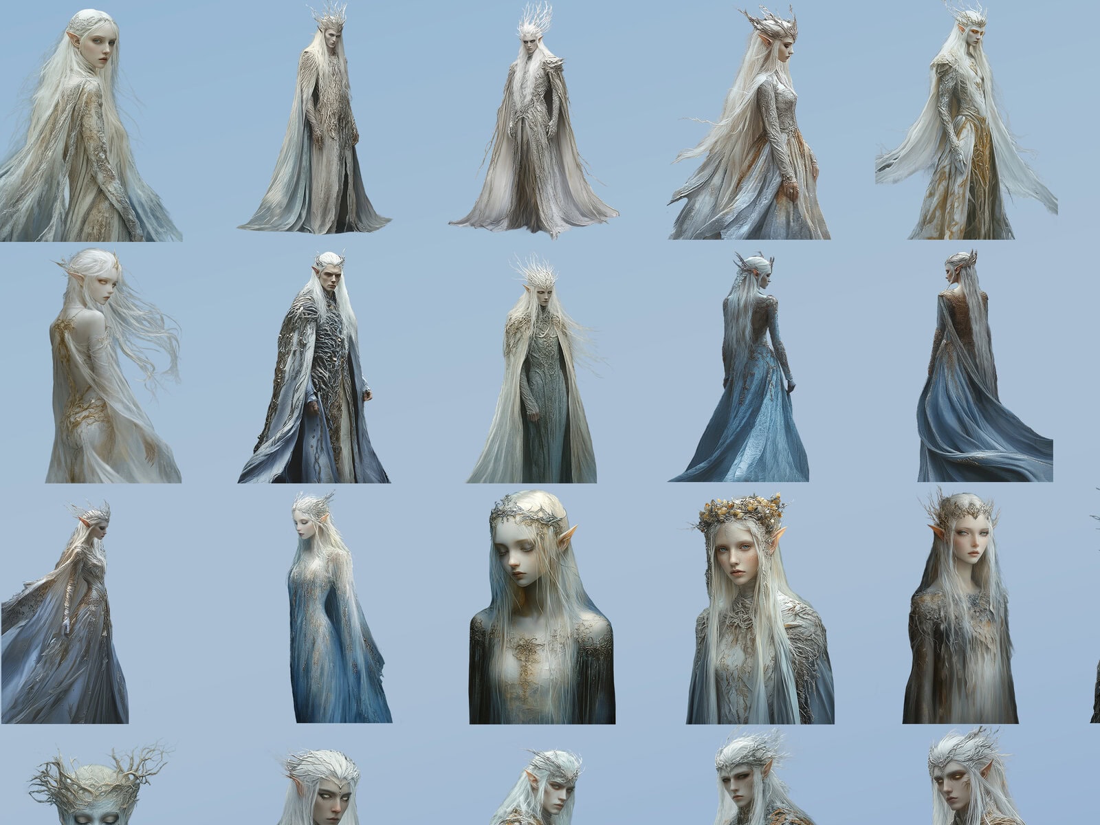 Winter Elven Queens and Kings Clipart & Backgrounds - Image 3
