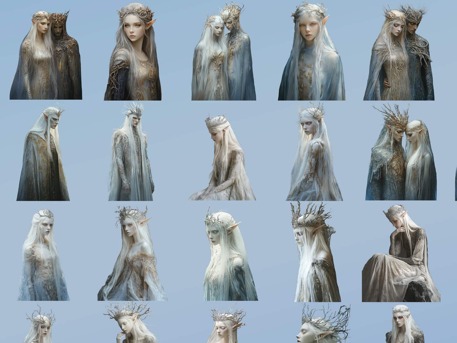 Winter Elven Queens and Kings Clipart & Backgrounds - Image 2
