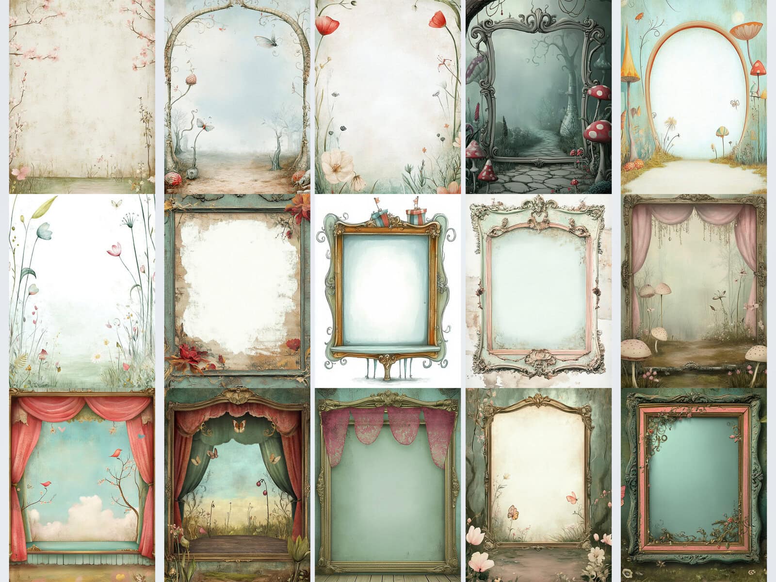 Fantasy Whimsical Woman with Hat Clipart & Backgrounds - Image 4