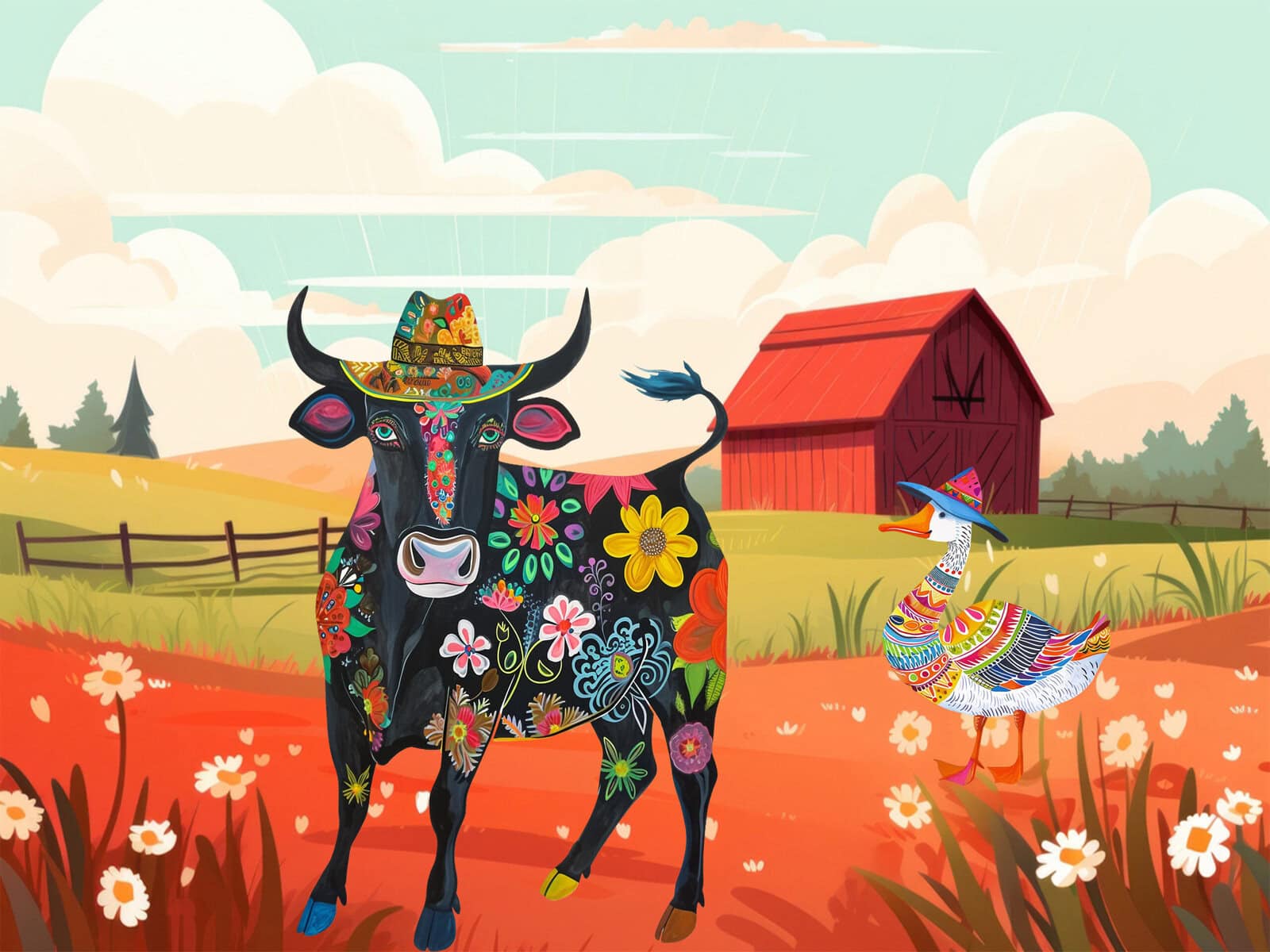 Quirky Colorful Farm Animals Clipart - Image 6