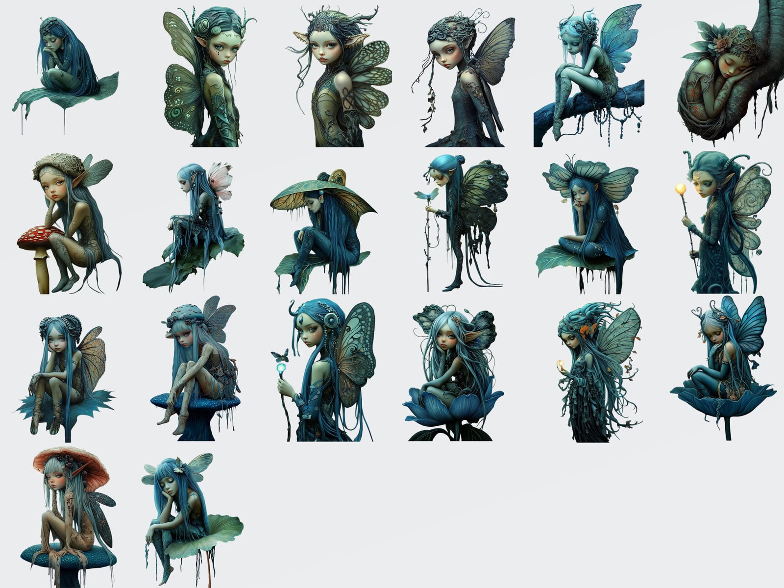 Deep Forest Nymphs Clipart & Backgrounds - Image 3