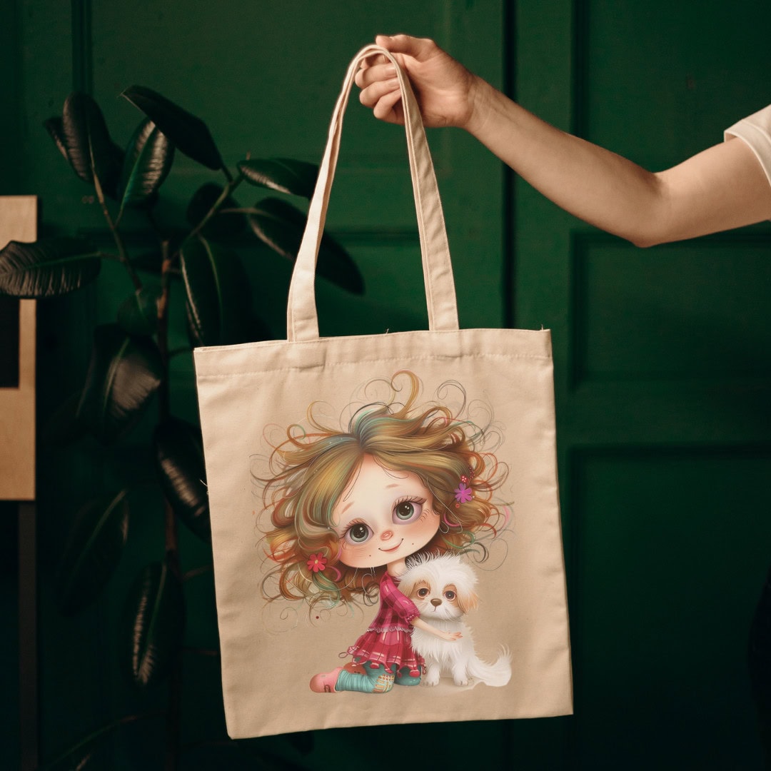 Adorable Girls and Puppies Clipart & Backgrounds - Image 6