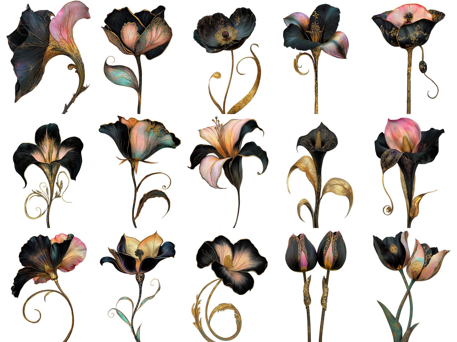 Golden Scent Flowers Clipart & Backgrounds - Image 3