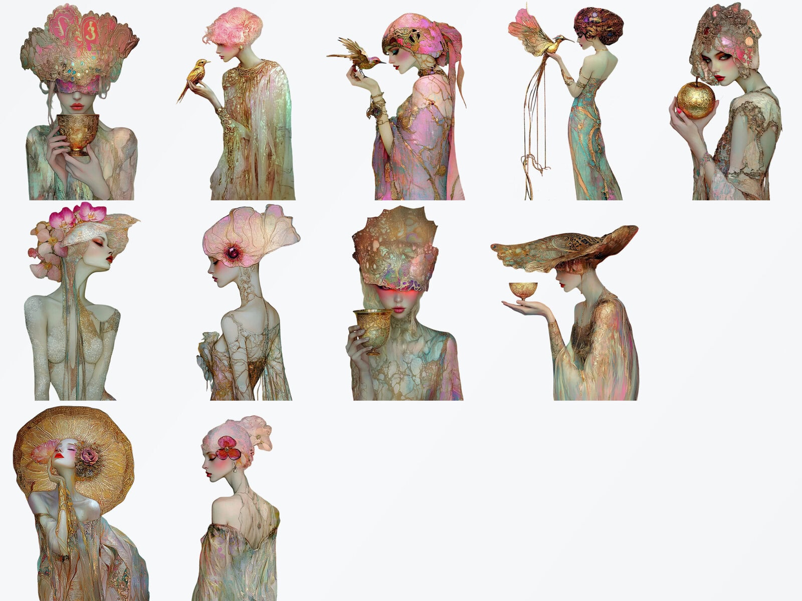 Golden Scent Portraits Part 2 Clipart & Backgrounds - Image 3