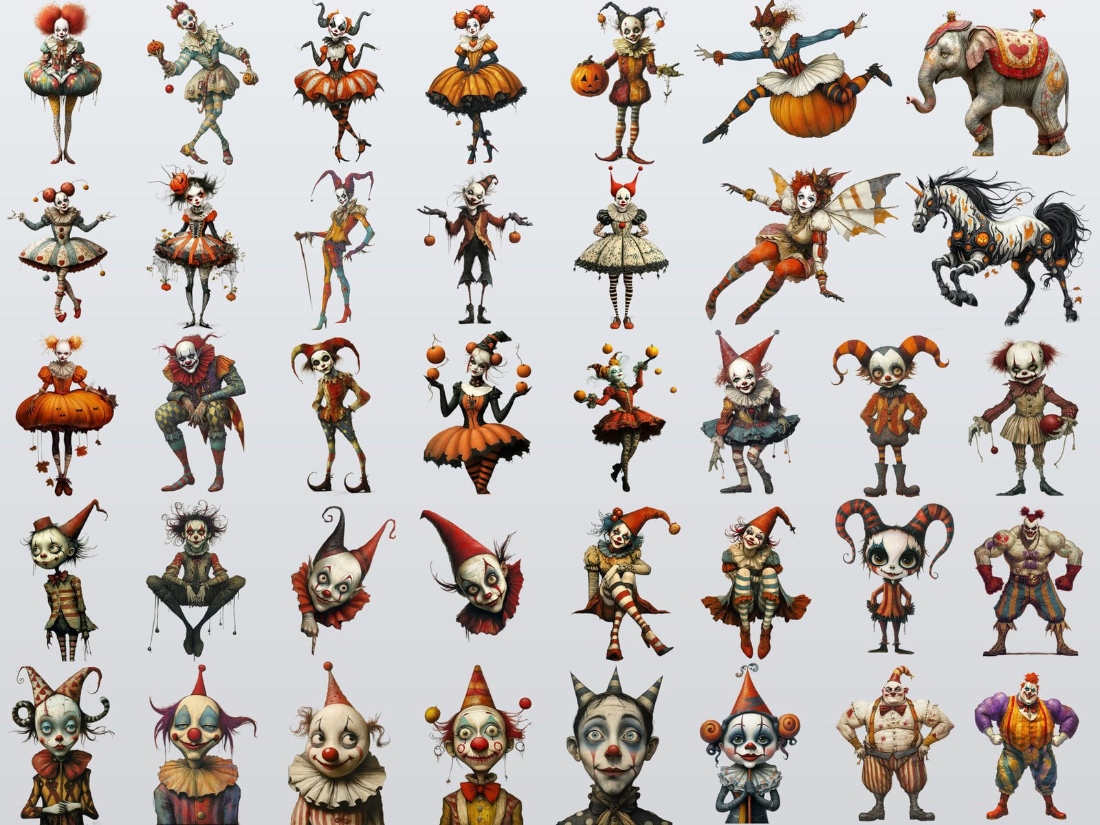 Unique Halloween Circus Clipart & Backgrounds - Image 4