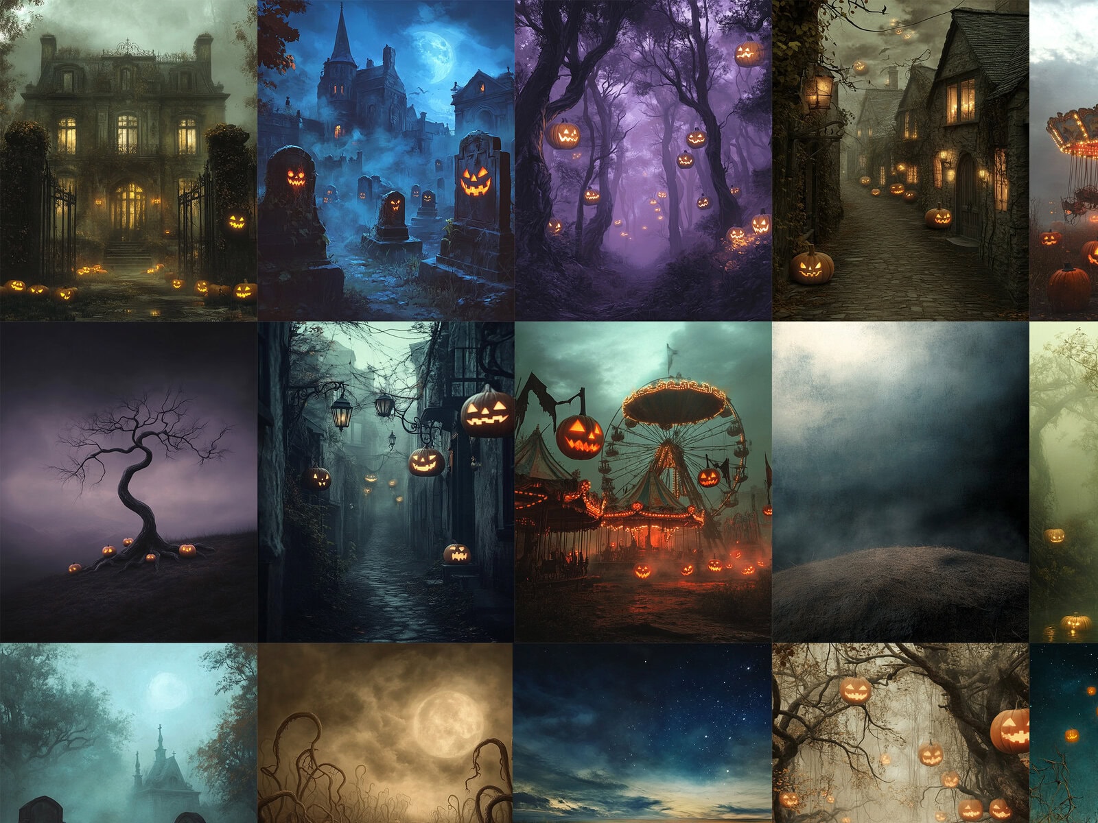 Quirky Halloween Characters Clipart & Backgrounds - Image 6