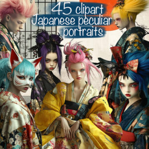 Japanese Peculiar People Portraits Clipart & Backgrounds