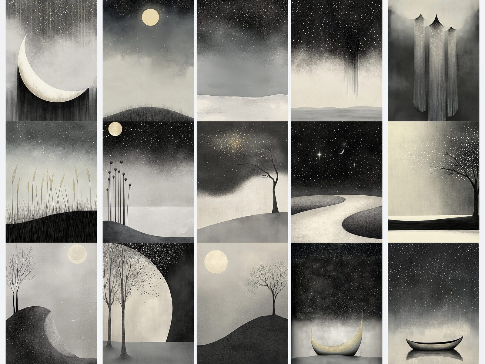 Moonlight Silhouettes Clipart & Backgrounds - Image 4
