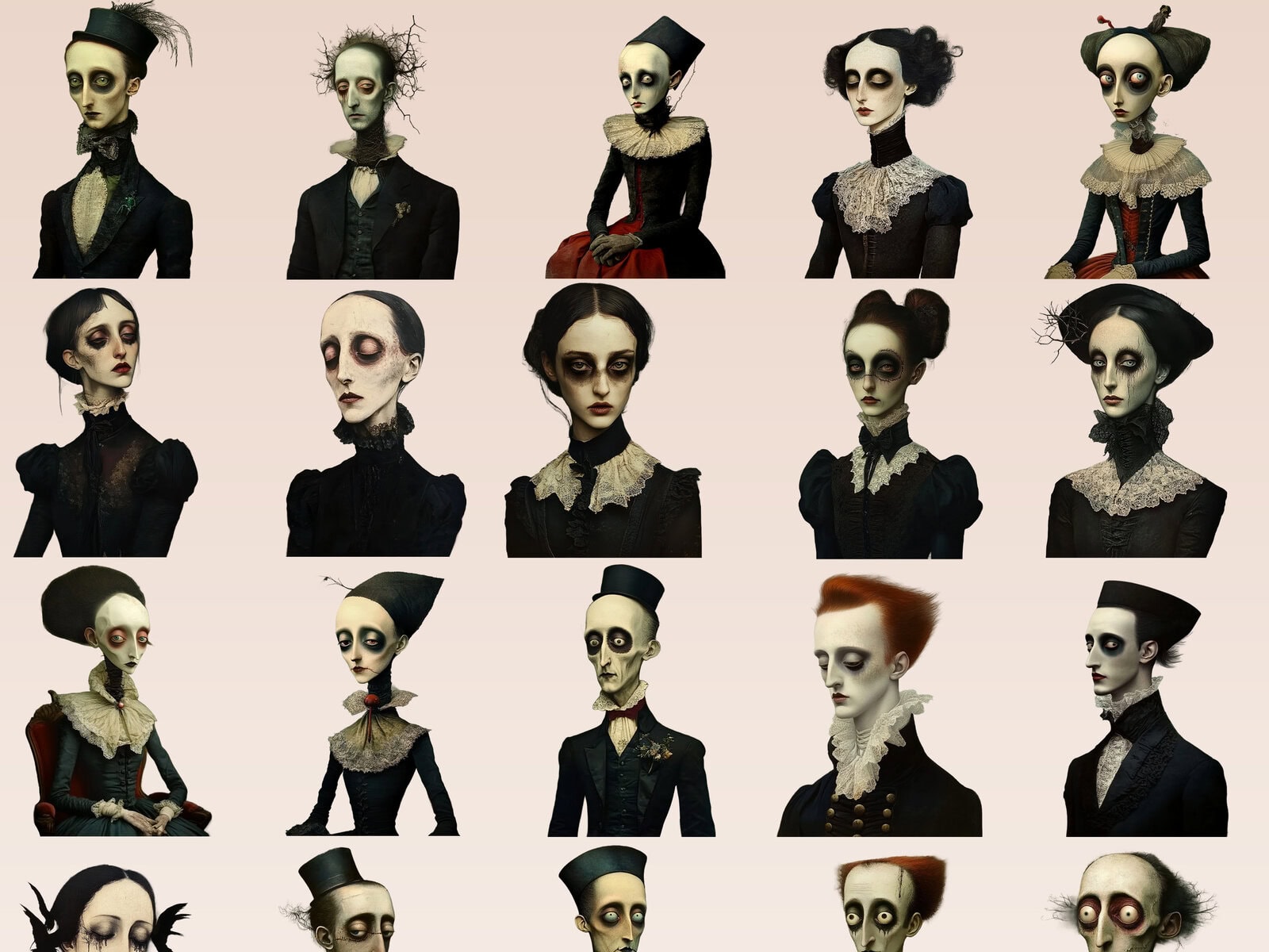 Surreal Nightmare Creepy Halloween Portraits Clipart & Backgrounds - Image 3