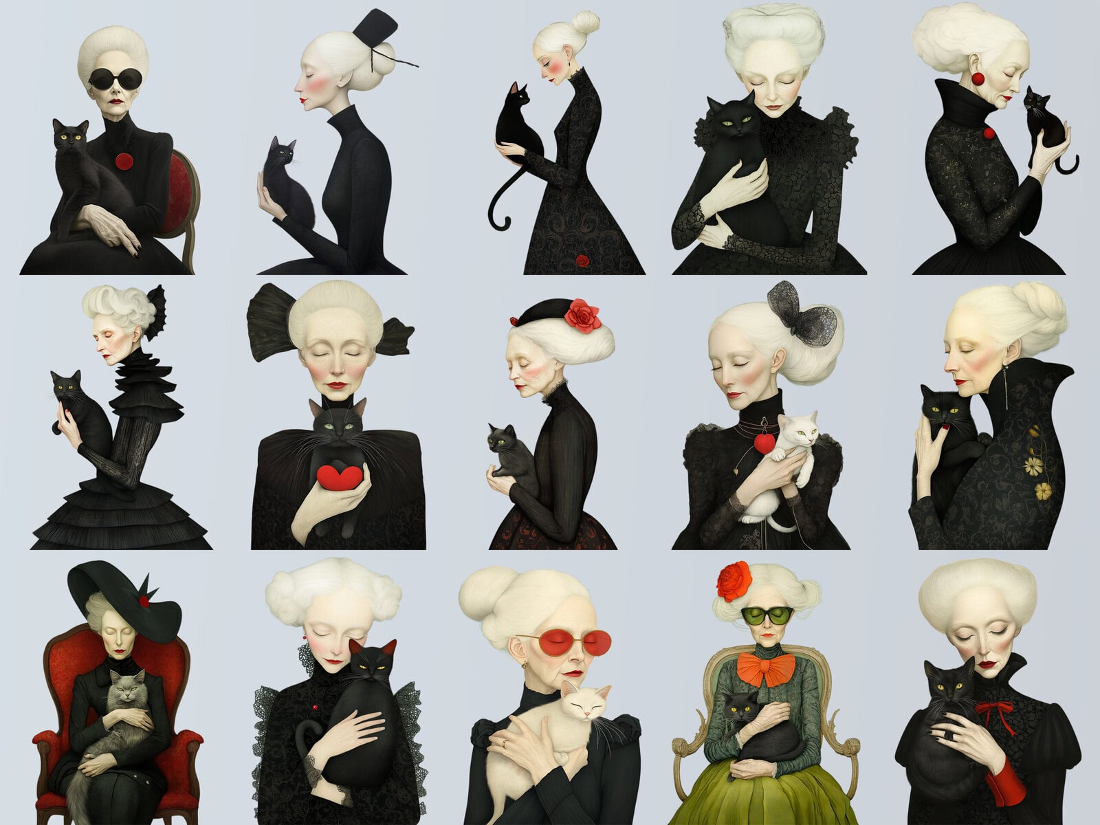 Old Cat Lady Clipart & Backgrounds - Image 2