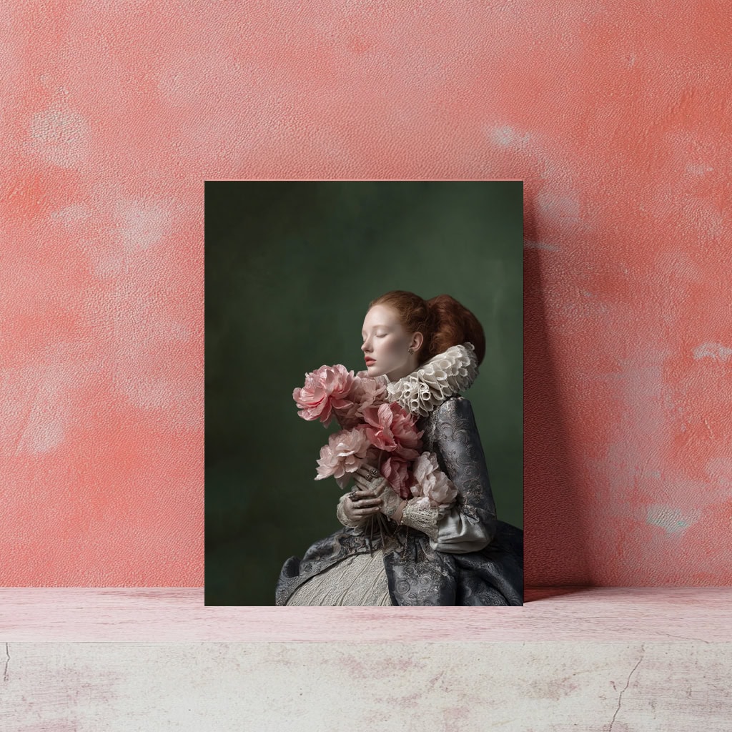 Woman Portraits with Paper Flowers Clipart & Backgrounds - Image 5