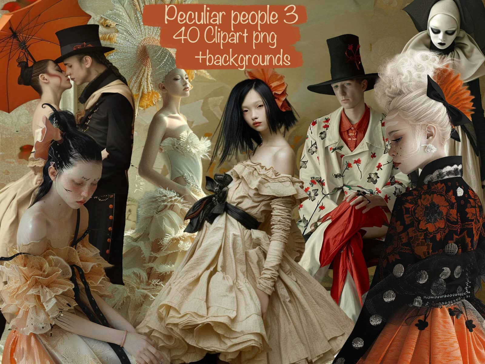 Peculiar Quirky People Portraits Part 3 Clipart & Backgrounds