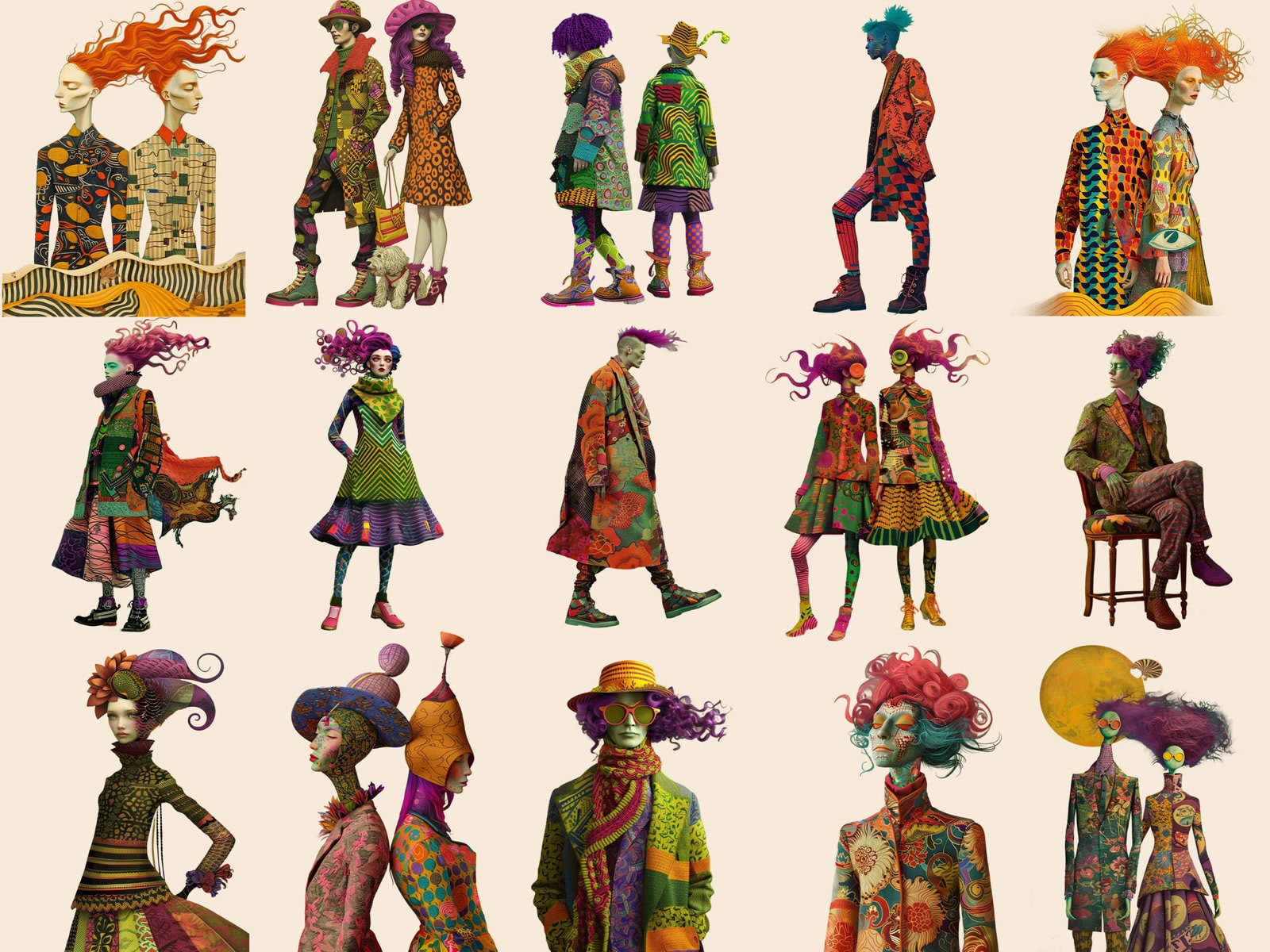 Peculiar Quirky Autumn People Clipart & Backgrounds - Image 3