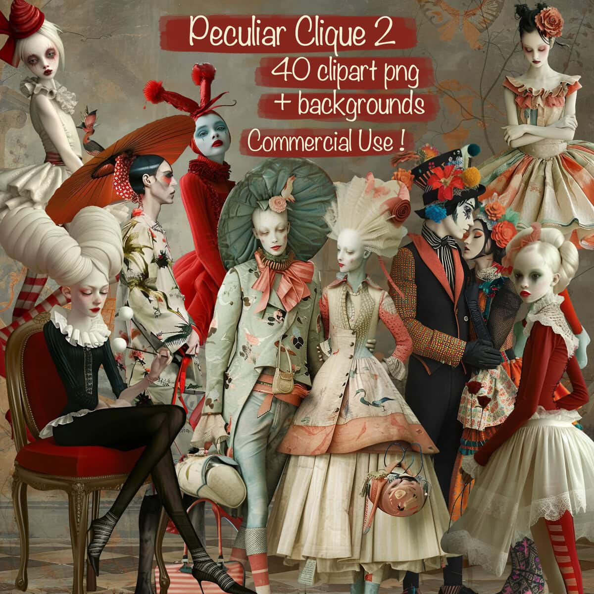 Peculiar Quirky People Portraits Clipart Part 2 Clipart & Backgrounds