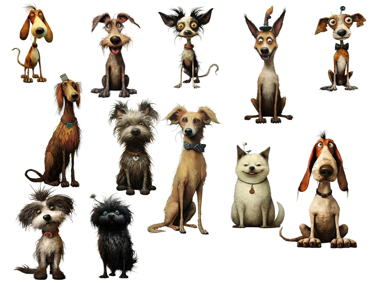 Quirky Whimsy Dogs Clipart - Image 3
