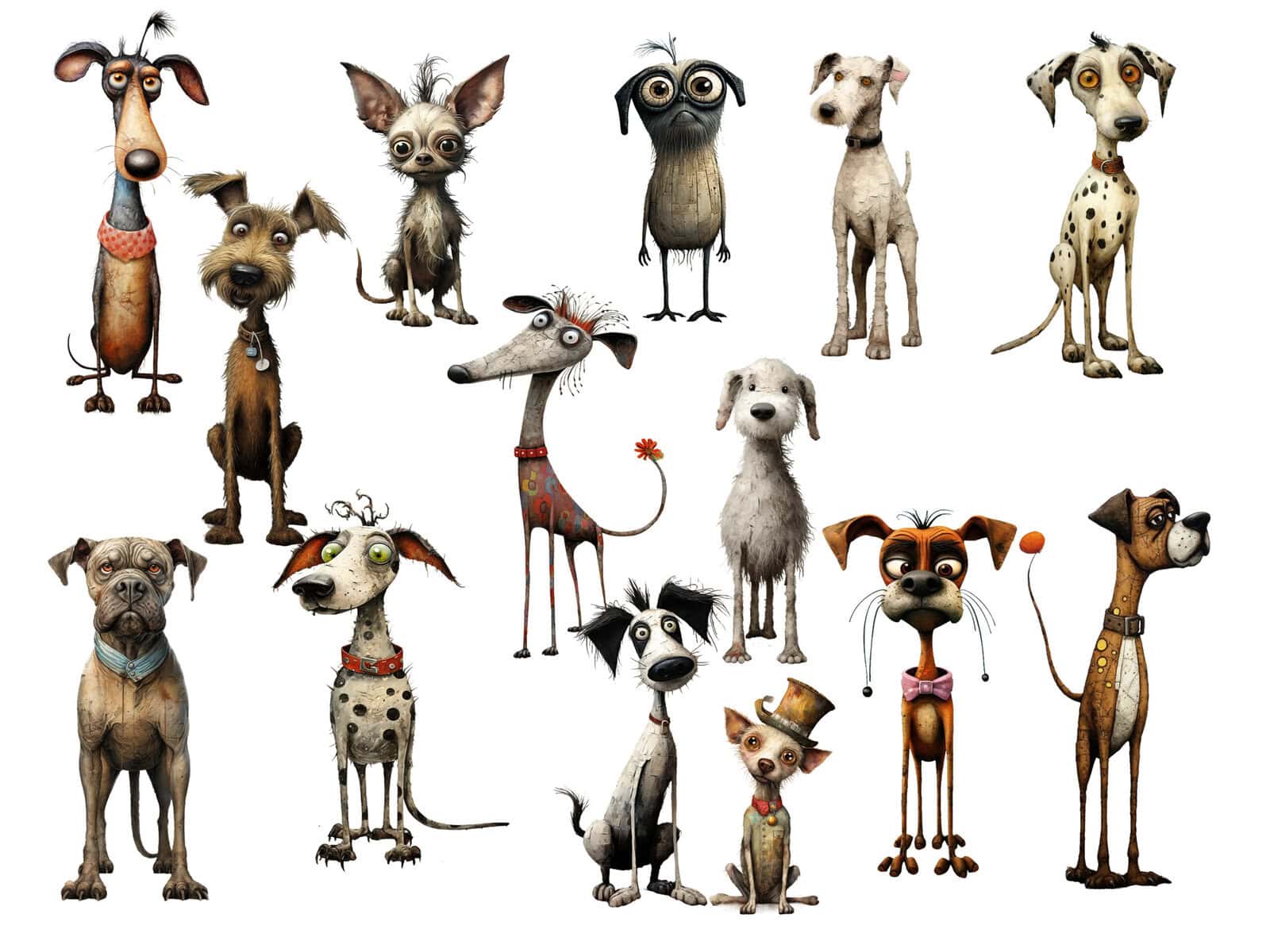 Quirky Whimsy Dogs Clipart - Image 2