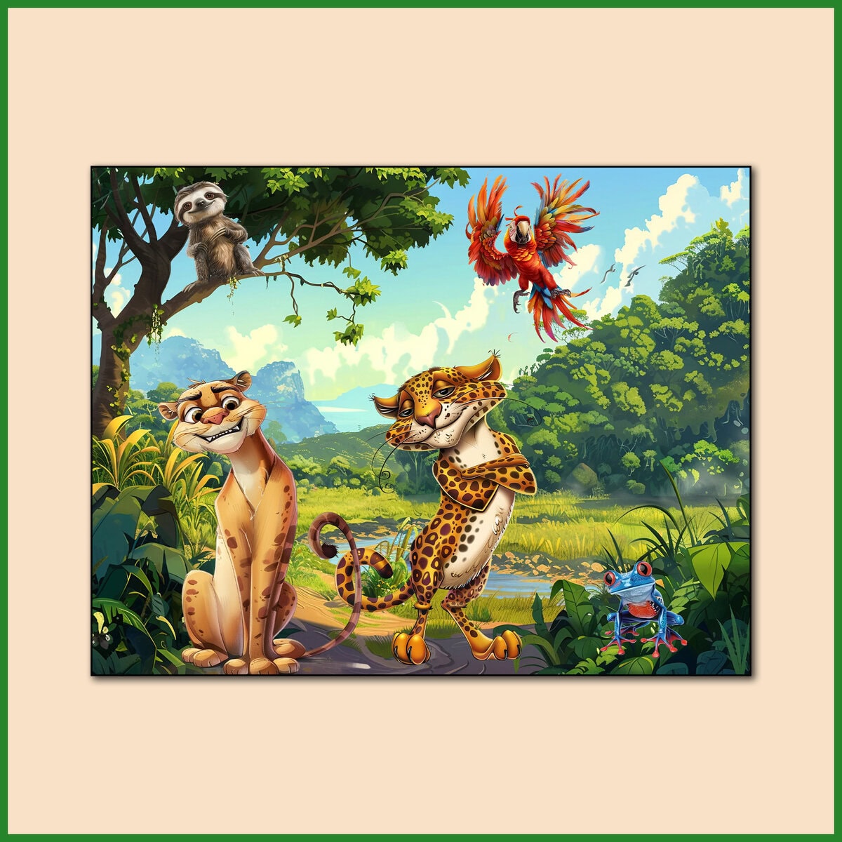 Quirky Whimsy South America Animals Clipart & Backgrounds - Image 5