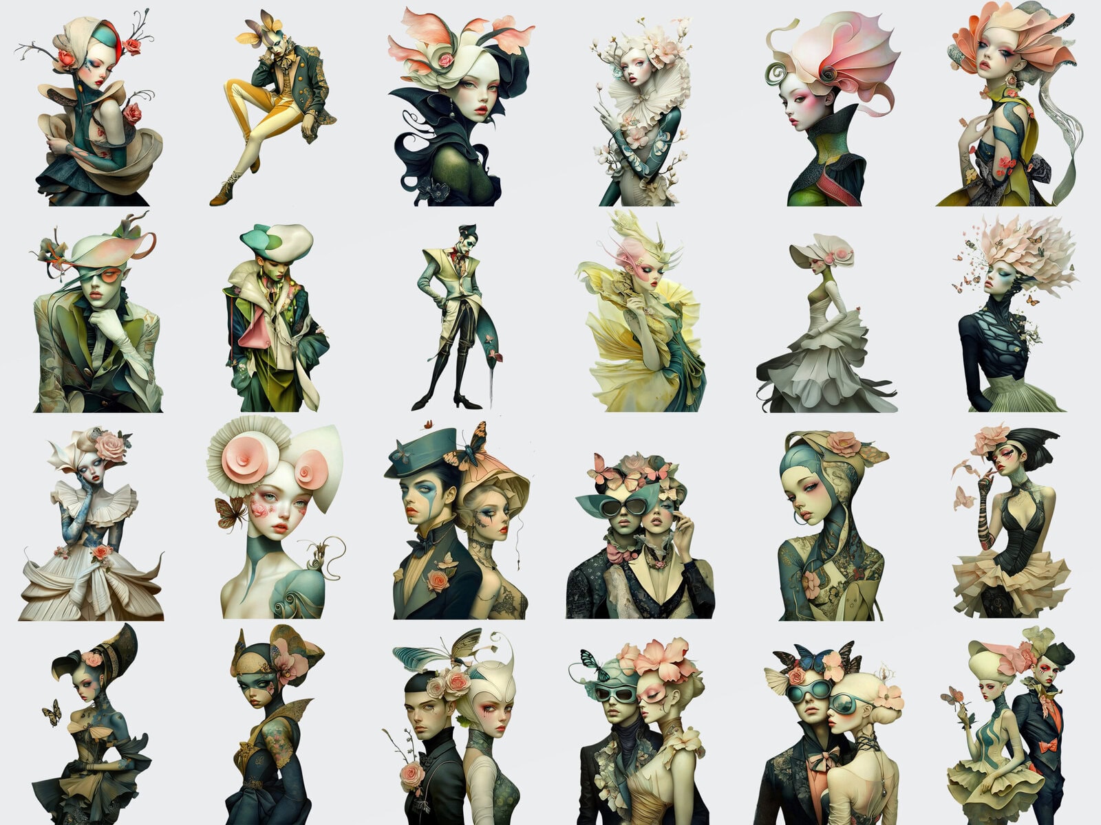 Peculiar Spring Characters Clipart & Backgrounds - Image 2