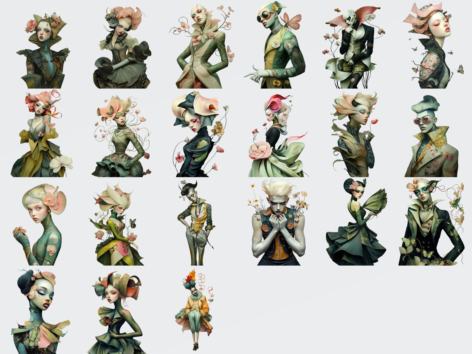 Peculiar Spring Characters Clipart & Backgrounds - Image 4