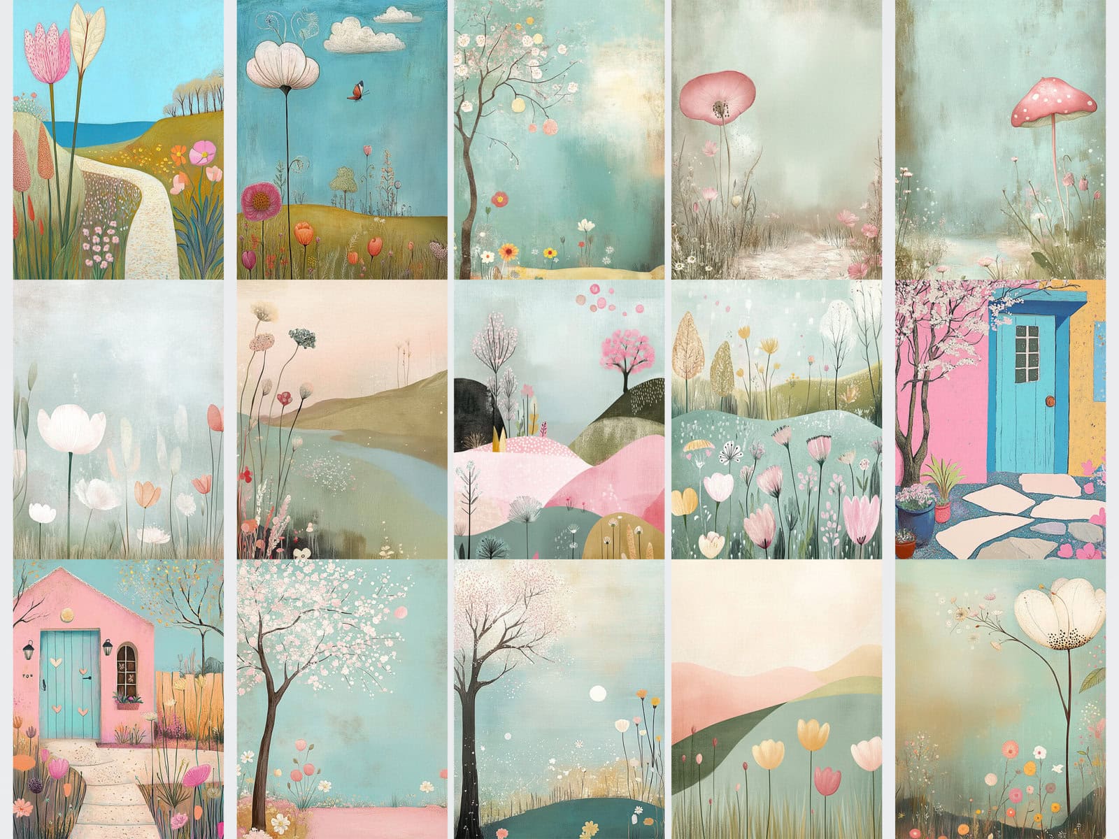 Whimsical Spring Fun Clipart & Backgrounds - Image 4