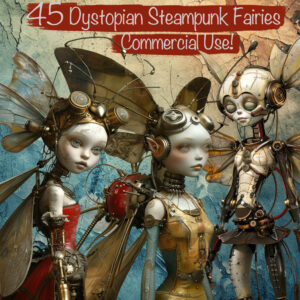 Dystopian Steampunk Fairies Clipart & Backgrounds