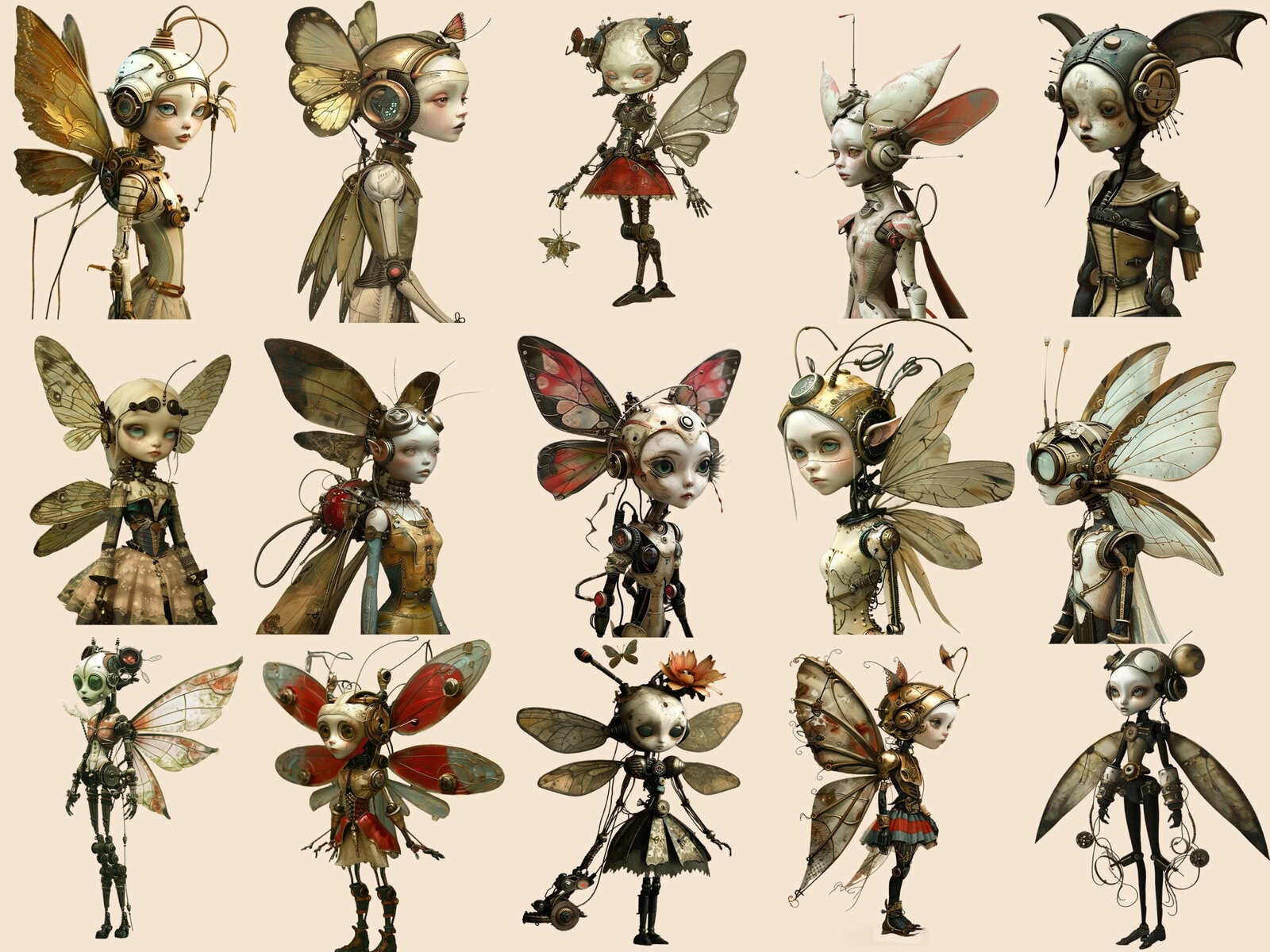 Dystopian Steampunk Fairies Clipart & Backgrounds - Image 2