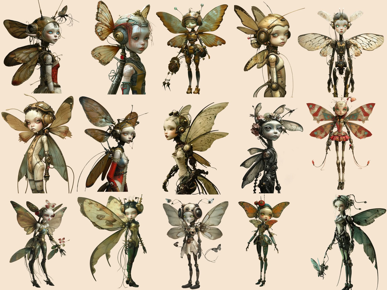 Dystopian Steampunk Fairies Clipart & Backgrounds - Image 4