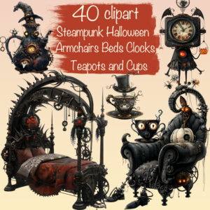 Steampunk Halloween Crafts Clipart