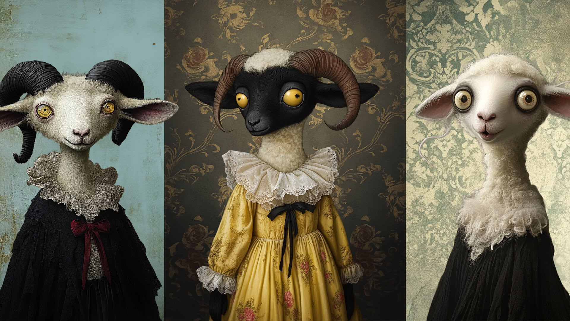 Whimsy Funny Sheep Characters Clipart & Backgrounds - Image 5