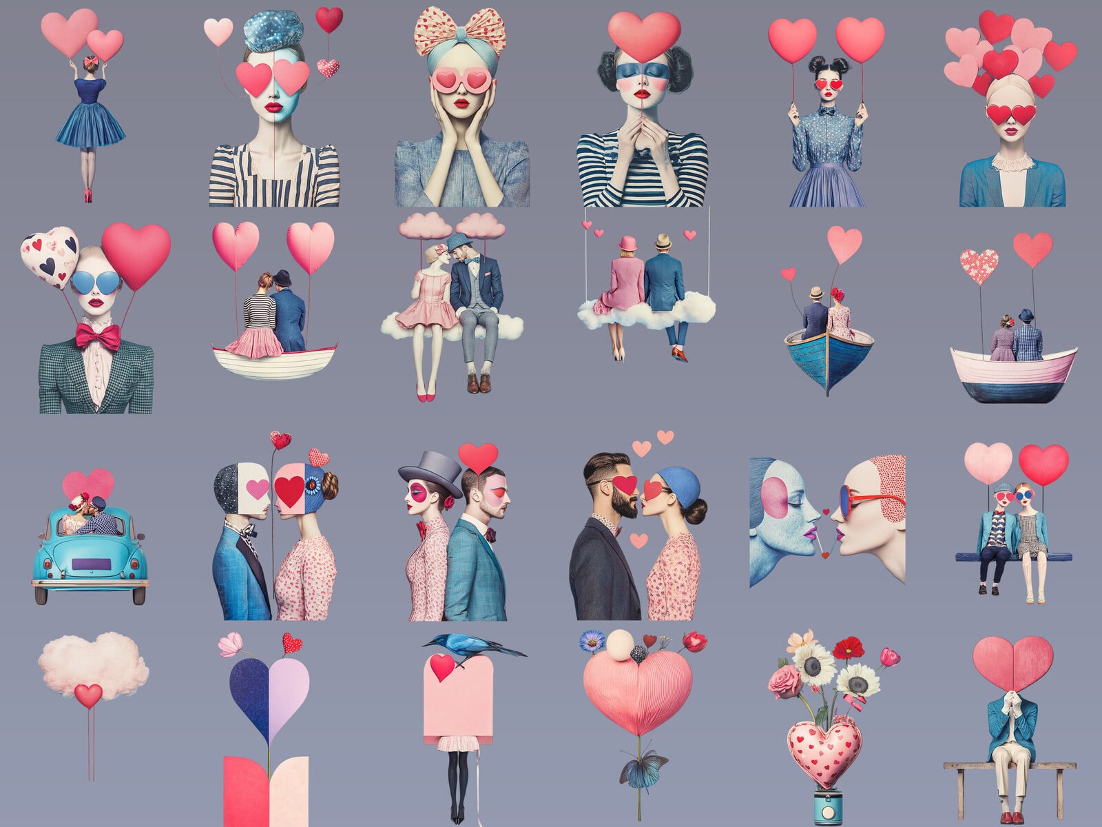 Surreal Valentine People Clipart & Backgrounds - Image 2