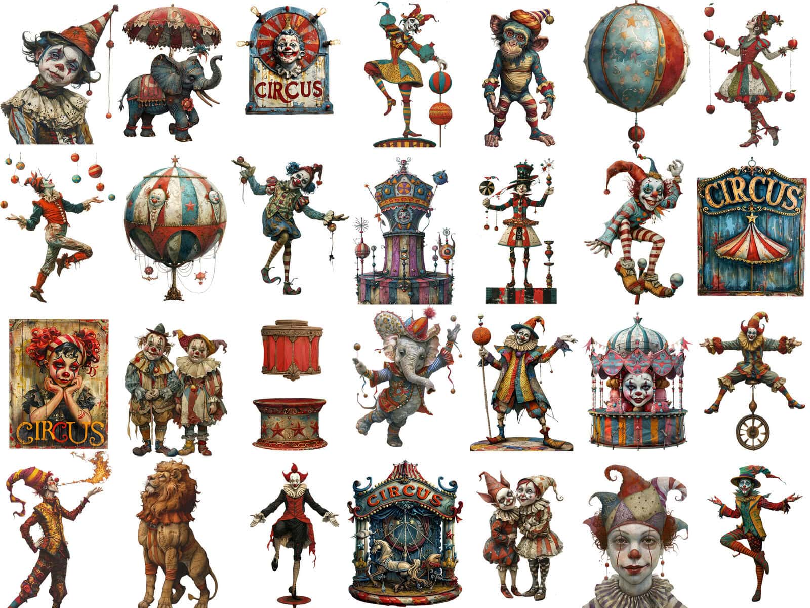 Unique Whimsical Circus Clipart & Backgrounds - Image 2