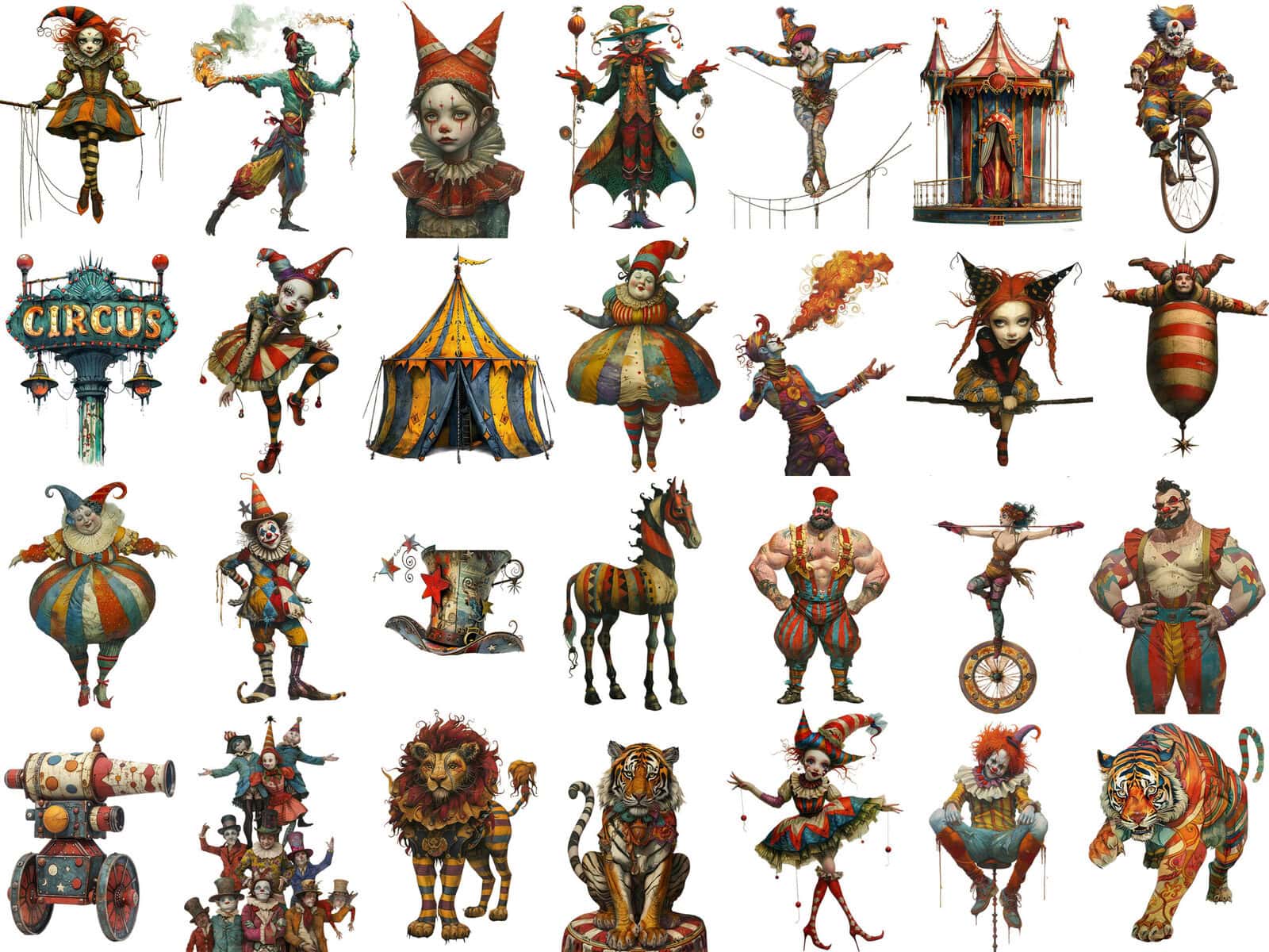 Unique Whimsical Circus Clipart & Backgrounds - Image 4