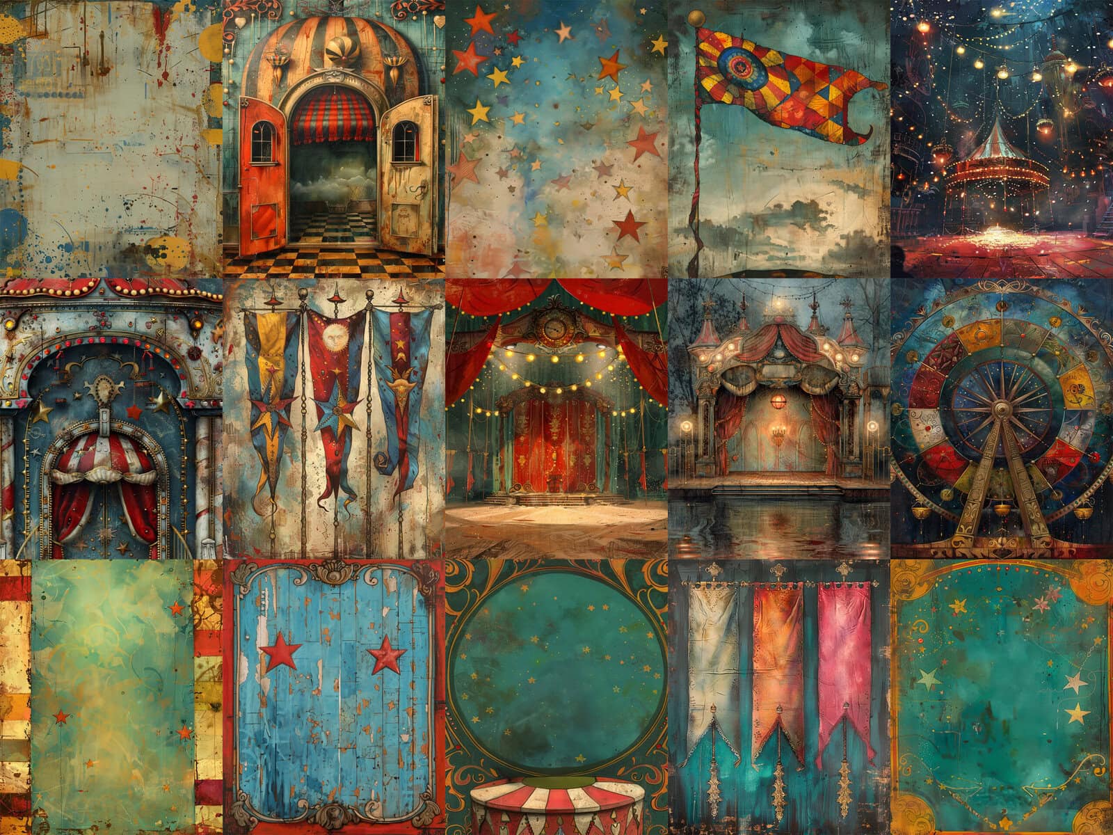 Unique Whimsical Circus Clipart & Backgrounds - Image 7