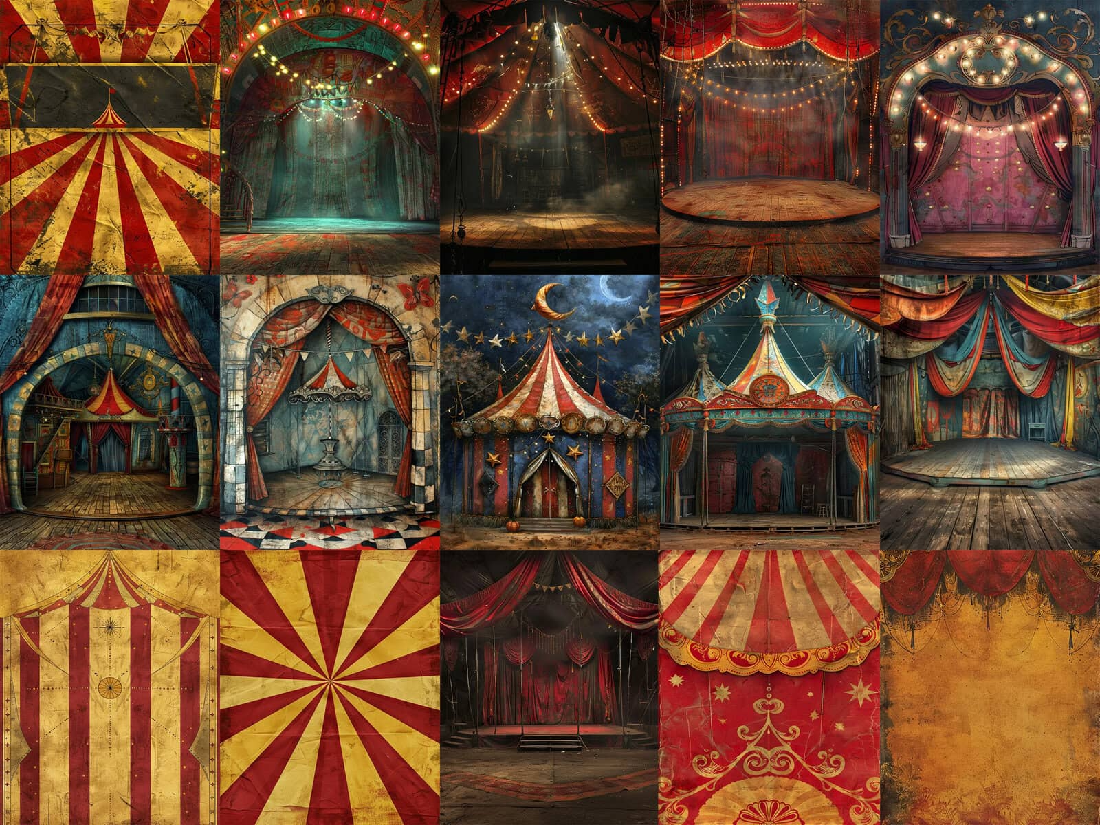 Unique Whimsical Circus Clipart & Backgrounds - Image 5